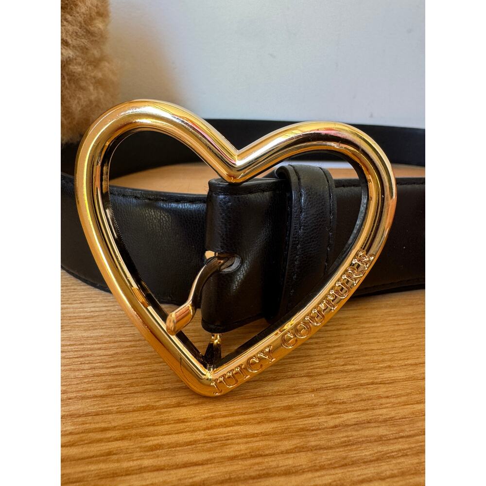 Juicy Couture Black Belt Gold Heart Buckle L/XL